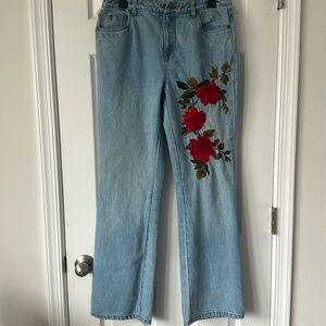 Vintage Embroidered jeans Newport News Jeanology collection size 10 bootcut